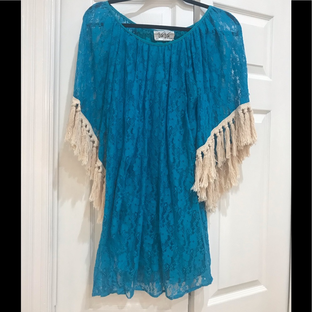 VaVa by Joy Han Turquoise Lace Dress